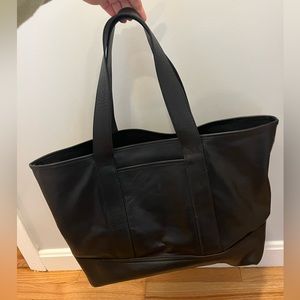 J. Crew Leather Montauk Tote in Black